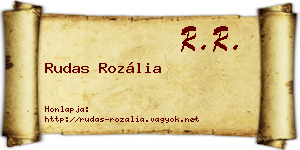 Rudas Rozália névjegykártya